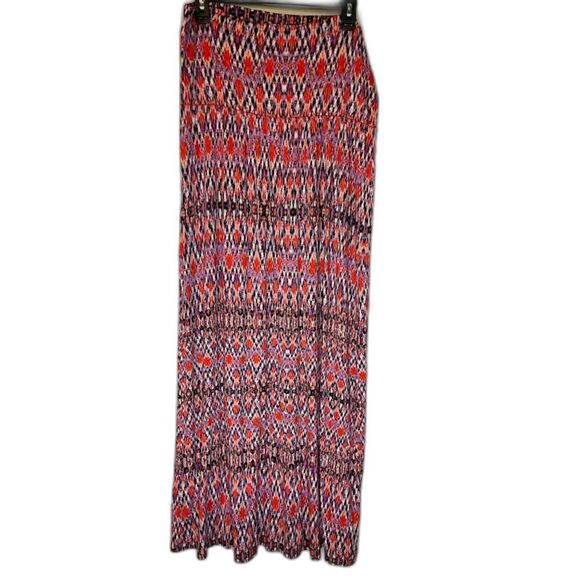 Cynthia Rowley Tropicalcore Colorful Stretchy Orange/Purple Print Maxi Skirt 1X - Picture 1 of 5